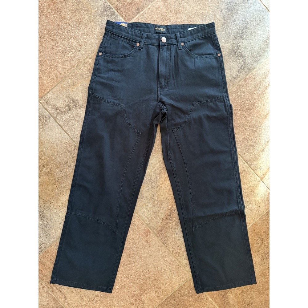 Men's Wrangler Double Knee Carpenter Black Jeans Size 30X30 NWT Loose Straight
